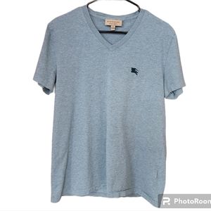 Burberry Green V Neck Tee Shirt